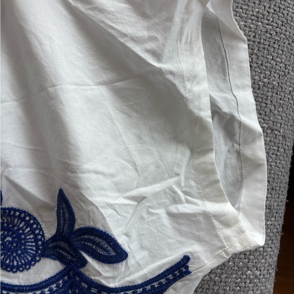 Zara White Cotton Embroidered Cropped Blouse Size M - Picture 16 of 16